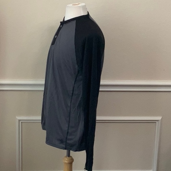 PolarMax (2) BASELAYER MID-WT DBL LAYER BASELAYER HENLEY - Arctic Grey/blk - Picture 3 of 12